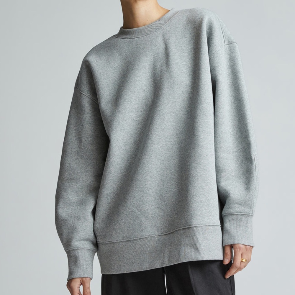Everlane The ReTrack Oversized Crew, Heather gray, size small